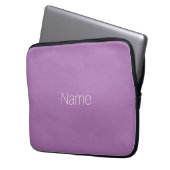 Weiß, elegant, Name oder Textlavender anpassen Laptopschutzhülle (Vorderseite Links)