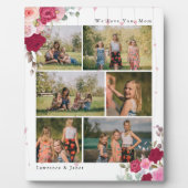 Weiß-elegante botanische Mama 6 FotoCollage Fotoplatte (Vorderseite)