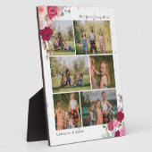 Weiß-elegante botanische Mama 6 FotoCollage Fotoplatte (Seite)