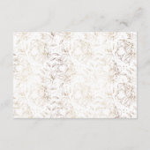 Weiß-elegante, Gezeichnet Botanische Hochzeitsempf Begleitkarte (Rückseite)