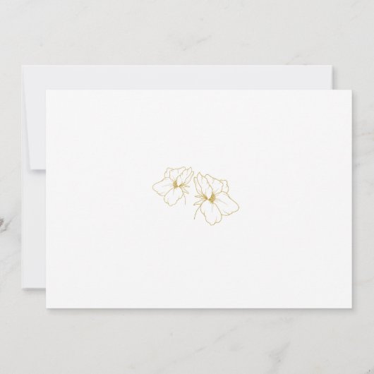 Weiß | Elegante Hochzeit mit Gold Floral Save The Date (Rückseite)