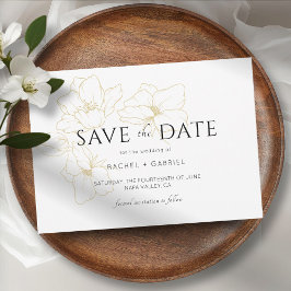 Weiß | Elegante Hochzeit mit Gold Floral Save The Date