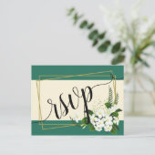 Weiß, eleganter geometrischer Rahmen uAwg invitat Einladungspostkarte (Stehend Vorderseite)