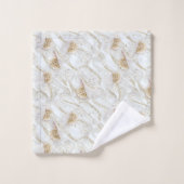 Weiß-Elfenbeinsilk und Elfenbeinmeisterpearls Badhandtuch Set (Waschlappen)