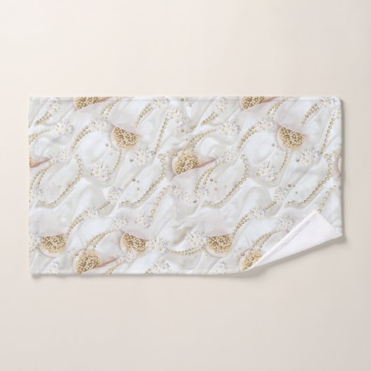 Weiß-Elfenbeinsilk und Elfenbeinmeisterpearls Badhandtuch Set (Handtuch)