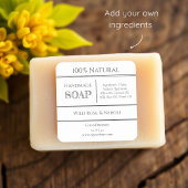 Weiß | Etikett für Seifenzutaten Quadratischer Aufkleber