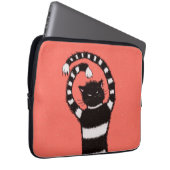 Weiß Evil Cat Laptopschutzhülle (Vorne Rechts)