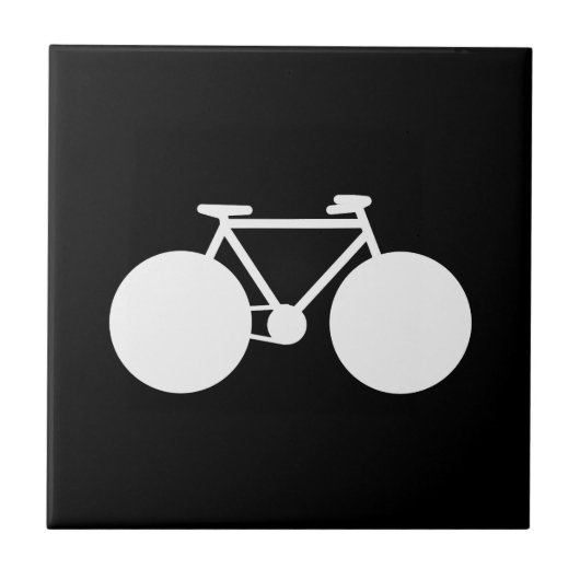 Weiß Fahrrad modernes Design Fliese (Vorderseite)
