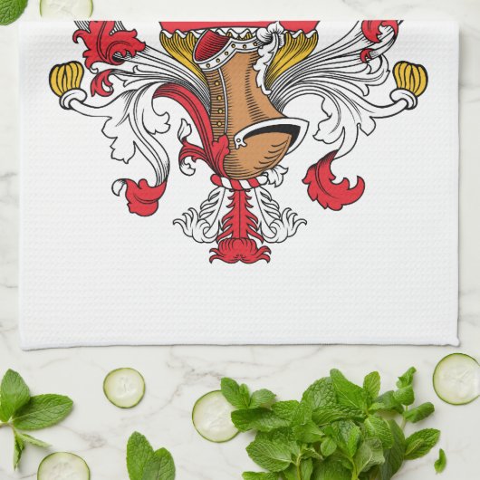 Weiss Familienwappen Handtuch (Gefaltet)