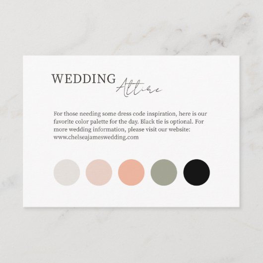 Weiß | Farbe Dot Hochzeitskleid Begleitkarte (Vorderseite)