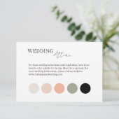 Weiß | Farbe Dot Hochzeitskleid Begleitkarte (Stehend Vorderseite)