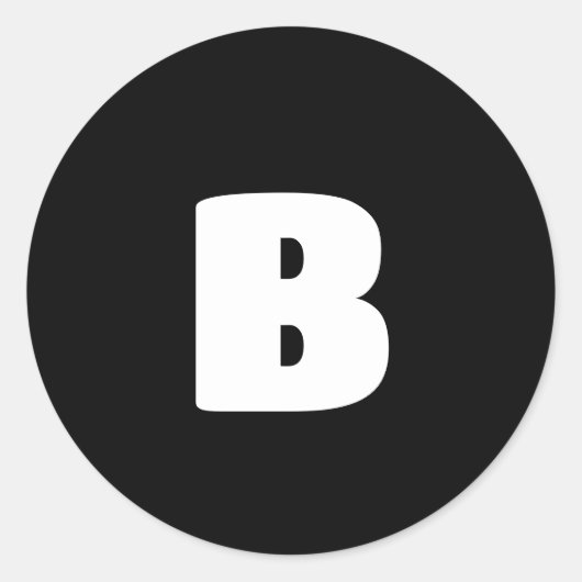 Weiß fett zuerst auf schwarz runder aufkleber (Vorderseite)