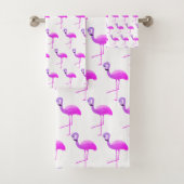 WEISS FLURO FLAMINGO PATTERN BADEZIMMER TOWEL SET (Insitu)