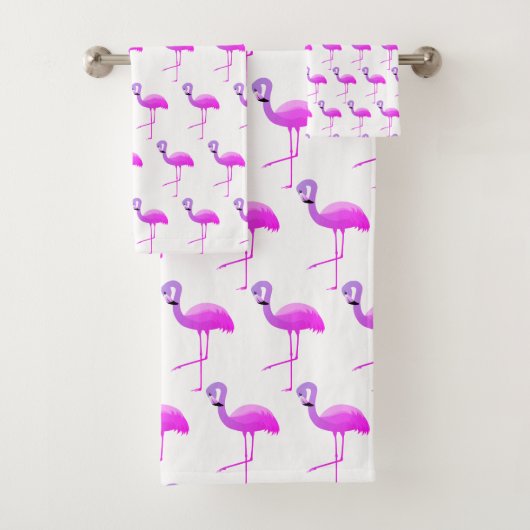 WEISS FLURO FLAMINGO PATTERN BADEZIMMER TOWEL SET (Insitu)