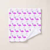 WEISS FLURO FLAMINGO PATTERN BADEZIMMER TOWEL SET (Waschlappen)