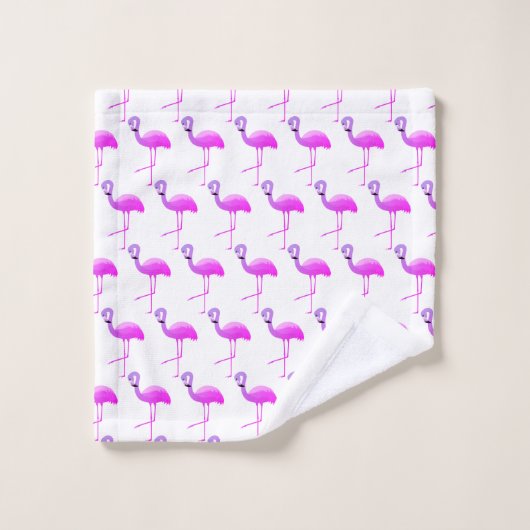 WEISS FLURO FLAMINGO PATTERN BADEZIMMER TOWEL SET (Waschlappen)