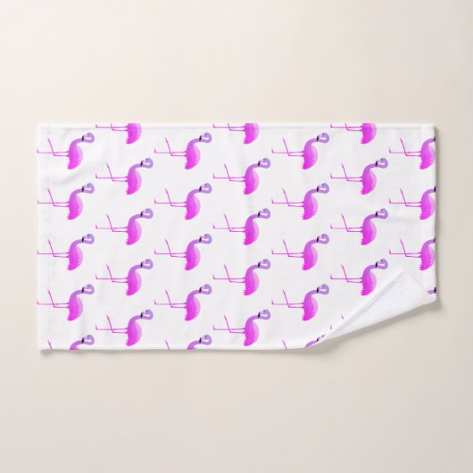 WEISS FLURO FLAMINGO PATTERN BADEZIMMER TOWEL SET (Handtuch)