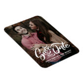 Weiß formatiertes Skript-Foto Speichern des Datums Magnet (Rechte Seite)