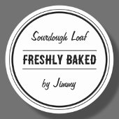 Weiß | Freshly Baklet by Runder Aufkleber