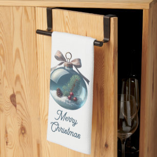 Weiß frohe Weihnachtsschmuck Küchentücher