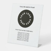 Weiß fügen Sie Ihren eigenen Text und Ihr Logo hin Sockelschild (Vorderseite)