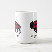 weiß für rote und schwarze Büffel Kaffeetasse (Mittel)
