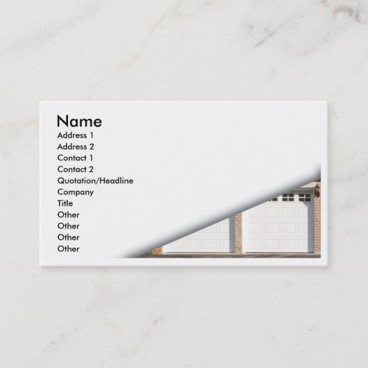 Weiß-Garagetüren Visitenkarte (Vorderseite)