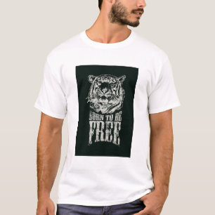 Weiß Geboren, um ein freies Tiger Grafik-Shirt zu T-Shirt
