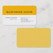 Weiß gelb Moderne Moderne Visitenkarte (Vorne/Hinten)