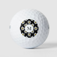 Weiß-Gelb-Schwarz-Daisy-Muster