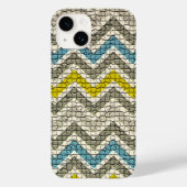 WEISS GELBEN, GRAU BLAU MOSAIC CHEVRONS Case-Mate iPhone HÜLLE (Rückseite)