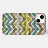 WEISS GELBEN, GRAU BLAU MOSAIC CHEVRONS Case-Mate iPhone HÜLLE (Rückseite (Horizontal))