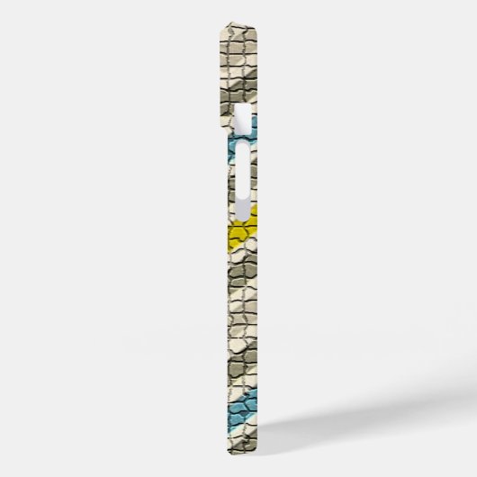 WEISS GELBEN, GRAU BLAU MOSAIC CHEVRONS Case-Mate iPhone HÜLLE (Rückseite / Links)