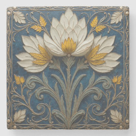 Weiß-gelber Blumenstrauß Steinuntersetzer