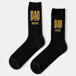 Weiß gelber Vater Vibes Nur Socken