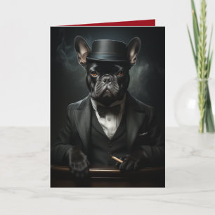 Weiß Gentleman Bulldog in Tux, Funny Dogs Karte