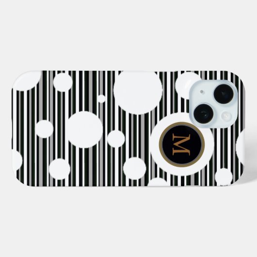weiß gepunktet und personalisiert gestreift Case-Mate iPhone hülle (Rückseite (Horizontal))