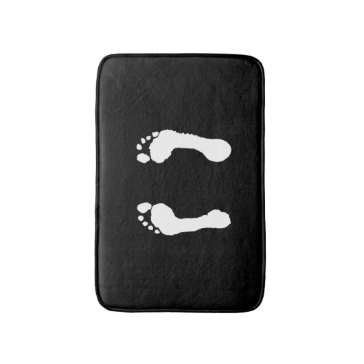 Weiß-Gestempelte Abdrücke (Schwarzes) Badematte (Vorderseite Vertikal)