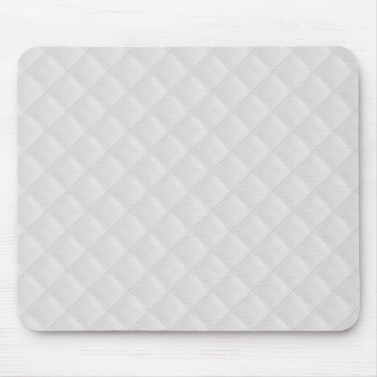 Weiß gestepptes Leder Mousepad (Vorne)