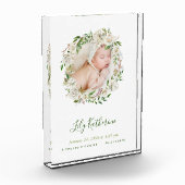 Weiß gestrichene Blumenkreide Baby Foto Birth Stat (Links)