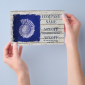 weiß getünchtes Holz nautisch-blaue Muscheln Flyer (Handgriff)