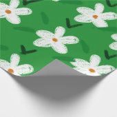 Weiß Gezeichnet Blumenmuster Blume Art Pattern Aes Geschenkpapier (Ecke)