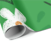 Weiß Gezeichnet Blumenmuster Blume Art Pattern Aes Geschenkpapier (Rolleneckpunkt)