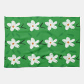 Weiß Gezeichnet Blumenmuster Blume Art Pattern Aes Geschirrtuch (Horizontal)