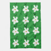 Weiß Gezeichnet Blumenmuster Blume Art Pattern Aes Geschirrtuch (Vertikal)