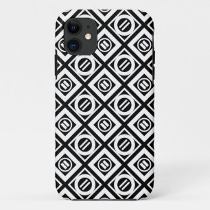 Weiß Gleiche Zeichengeometrie auf schwarz Case-Mate iPhone Hülle
