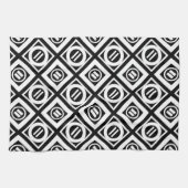 Weiß Gleiche Zeichengeometrie auf schwarz Geschirrtuch (Horizontal)