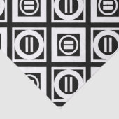 Weiß Gleiche Zeichengeometrie auf schwarz Seidenpapier (Detail)