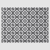 Weiß Gleiche Zeichengeometrie auf schwarz Seidenpapier (Vorderseite)