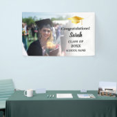 Weiß | Gold Abschluss Custom Foto Class of 2025 Banner (Messeveranstaltung)